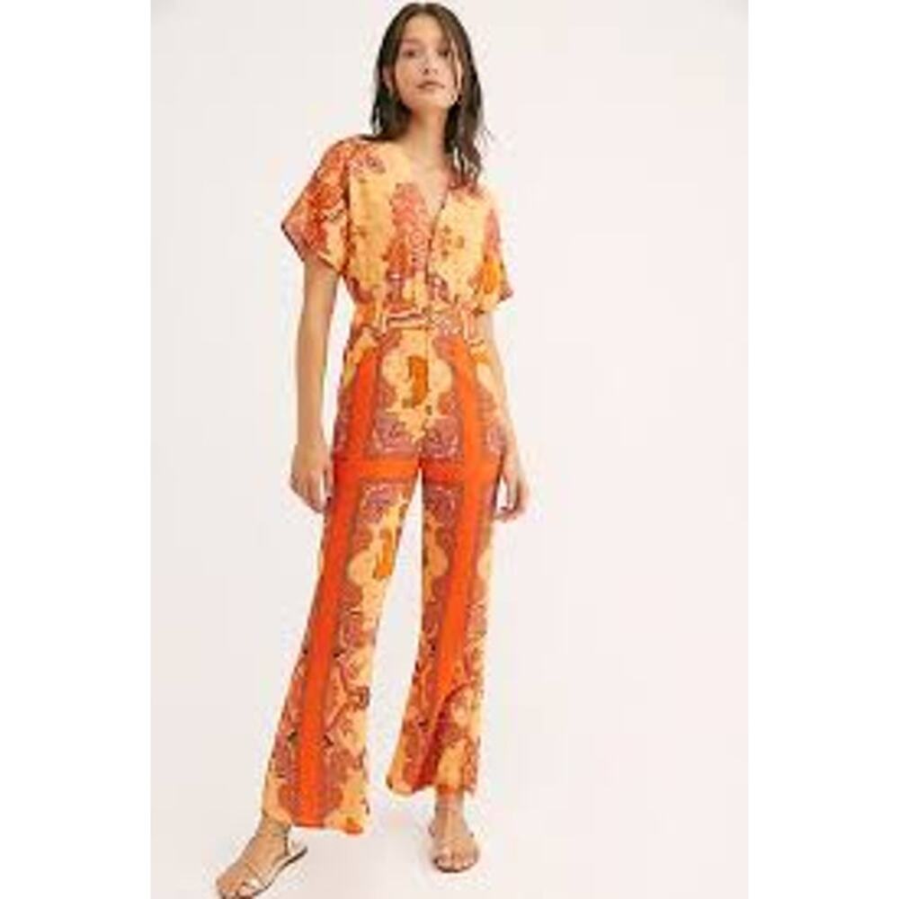 Lenni x Free People Psychedelic Jumpsuit Maximalist Retro Levitation Women Small